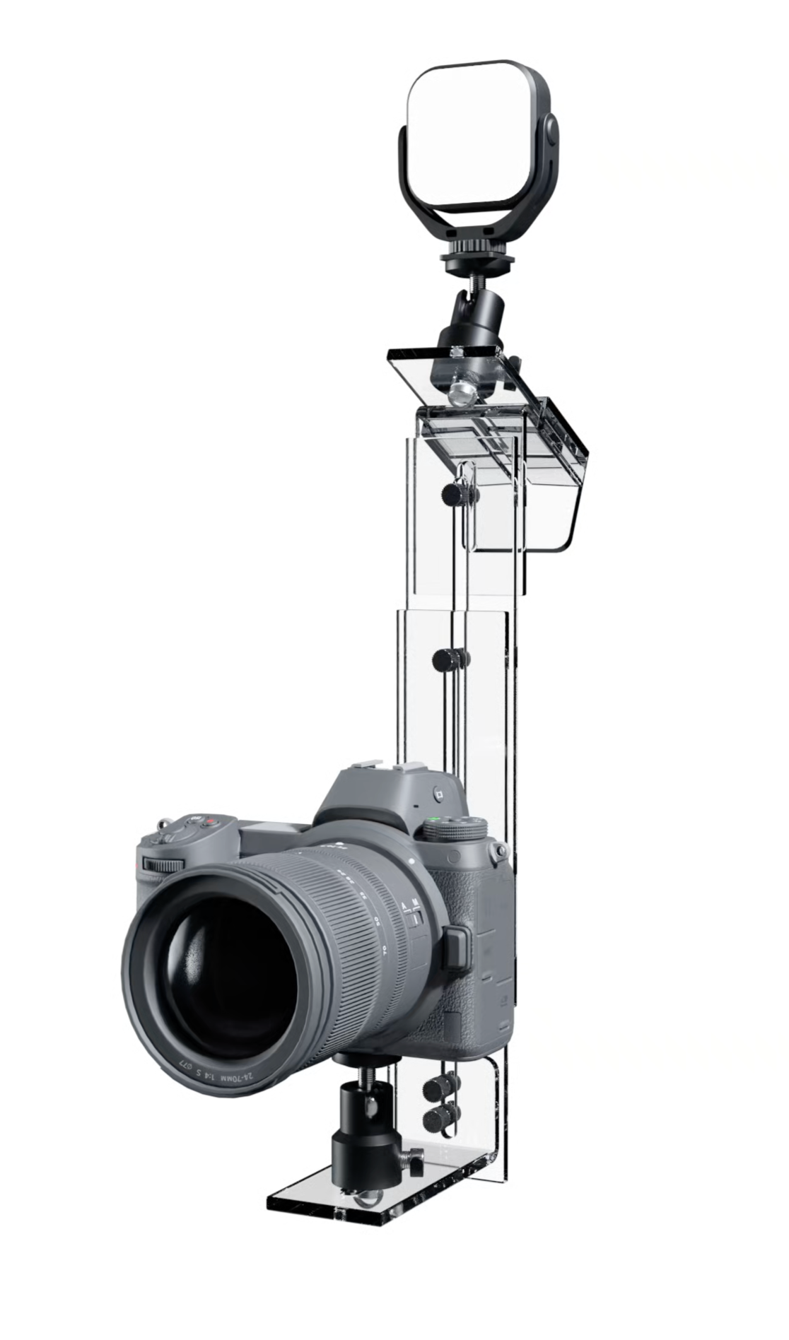 PlexiCam MAX with LED Light Kit (not included) and mirrorless camera (not included)